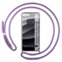 Funda Colgante Transparente para Xiaomi Redmi Note 14 Pro 5G con Cordon Morado
