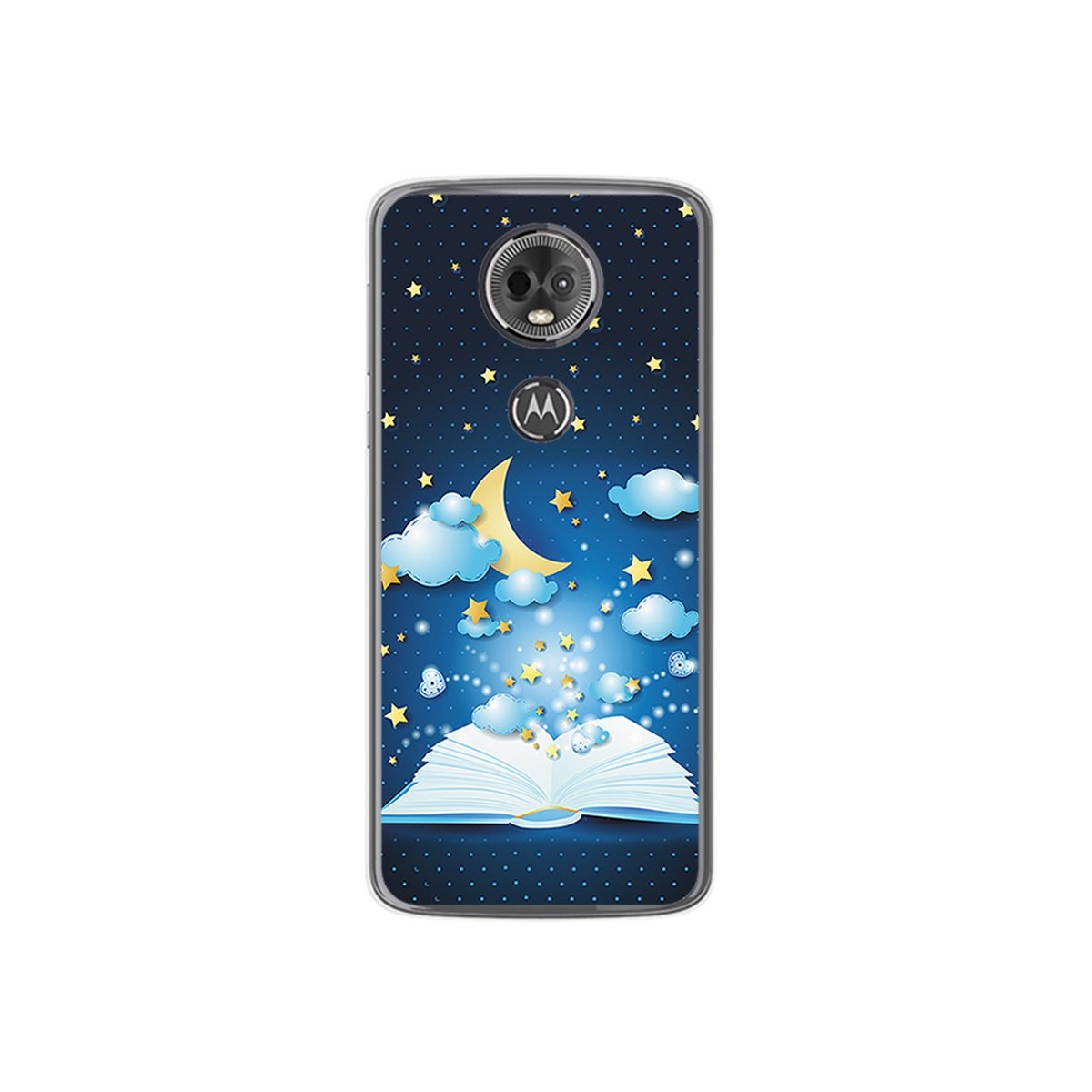 Funda Gel Tpu para Motorola Moto E5 Plus Diseño Libro Cuentos Dibujos