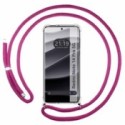 Funda Colgante Transparente para Xiaomi Redmi Note 14 Pro+ Plus 5G con Cordon Rosa Fucsia