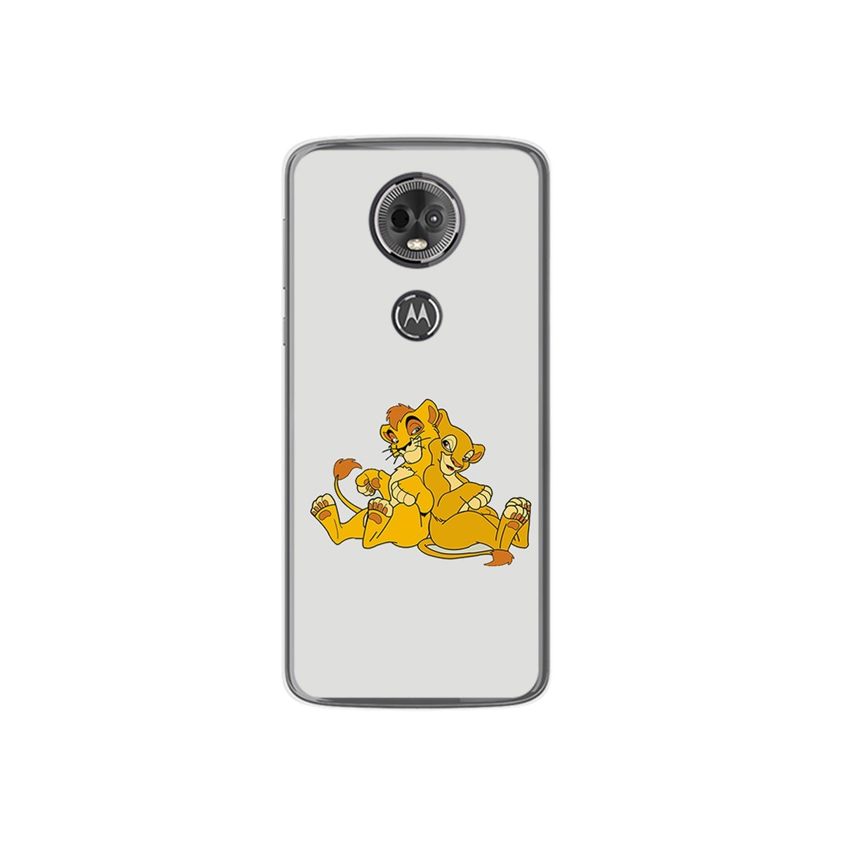 Funda Gel Tpu para Motorola Moto E5 Plus Diseño Leones Dibujos