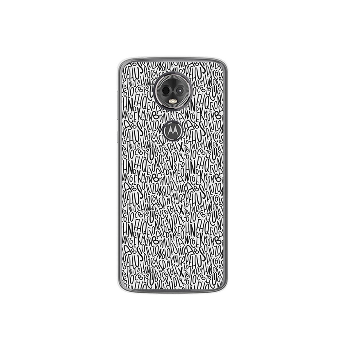 Funda Gel Tpu para Motorola Moto E5 Plus Diseño Letras Dibujos
