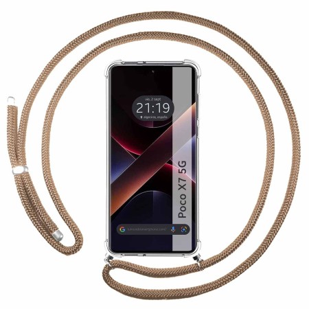Funda Colgante Transparente para Xiaomi Poco X7 5G con Cordon Camel