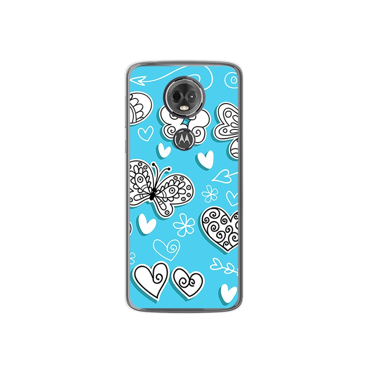 Funda Gel Tpu para Motorola Moto E5 Plus Diseño Mariposas Dibujos