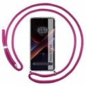 Funda Colgante Transparente para Xiaomi Poco X7 5G con Cordon Rosa Fucsia