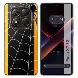 Funda Silicona Transparente para Xiaomi Poco X7 5G diseño Araña Dibujos
