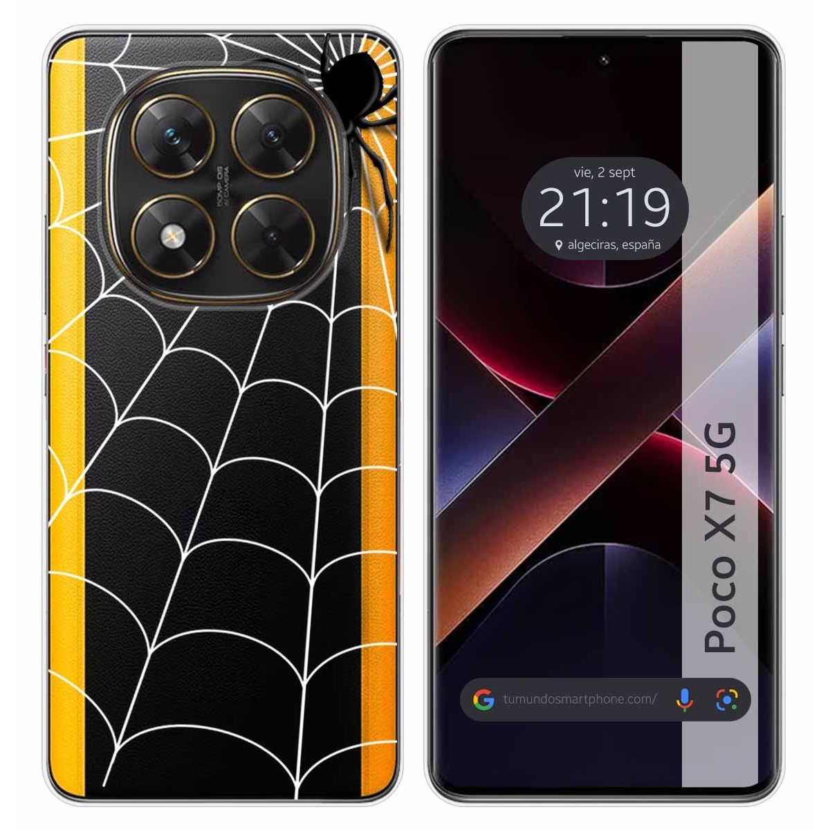 Funda Silicona Transparente para Xiaomi Poco X7 5G diseño Araña Dibujos