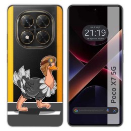 Funda Silicona Transparente para Xiaomi Poco X7 5G diseño Avestruz Dibujos