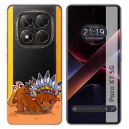 Funda Silicona Transparente para Xiaomi Poco X7 5G diseño Bufalo Dibujos