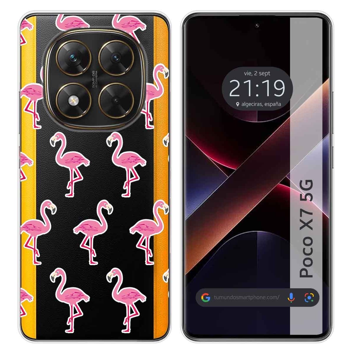 Funda Silicona Transparente para Xiaomi Poco X7 5G diseño Flamenco Dibujos