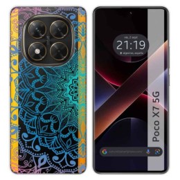 Funda Silicona Transparente para Xiaomi Poco X7 5G diseño Mandala Dibujos