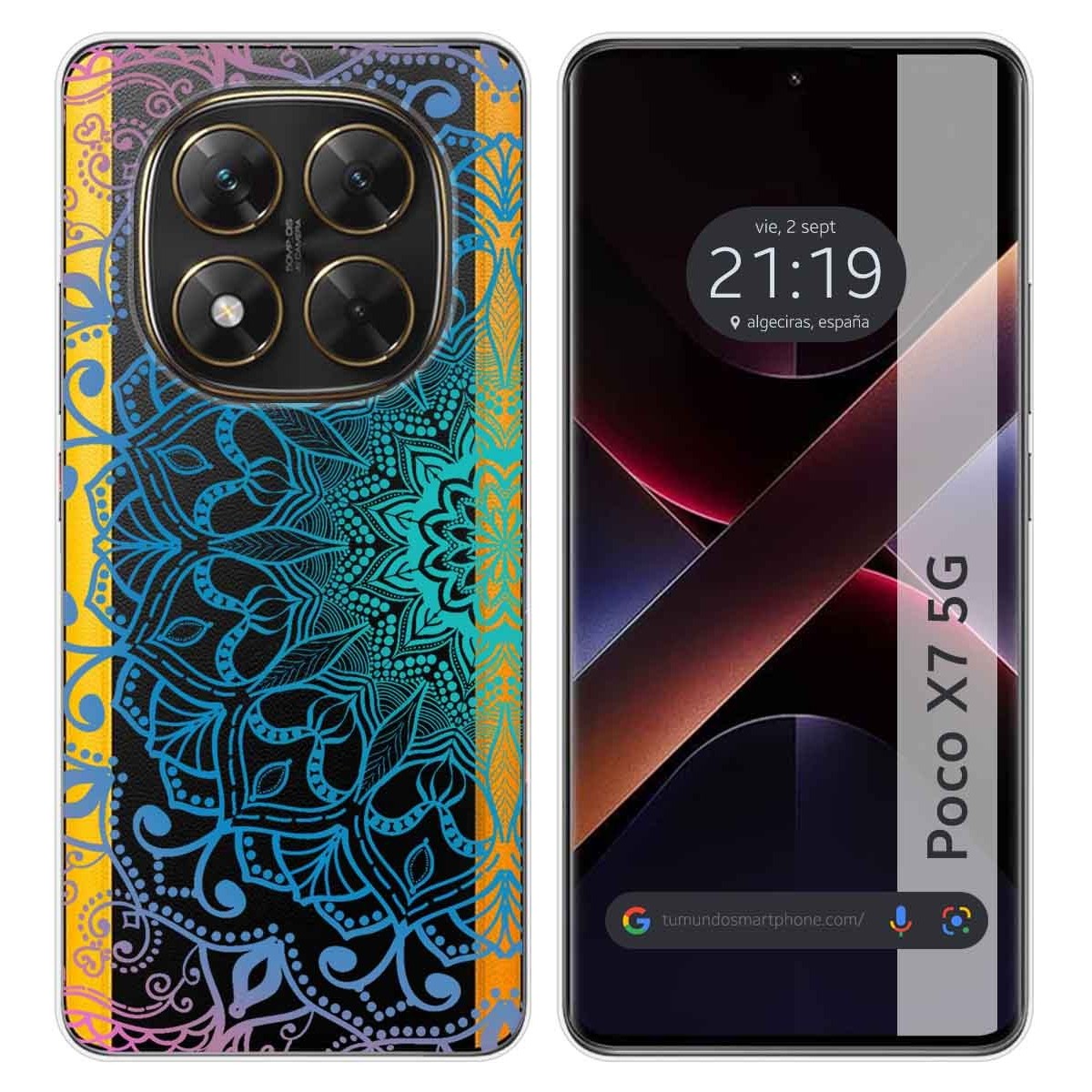 Funda Silicona Transparente para Xiaomi Poco X7 5G diseño Mandala Dibujos