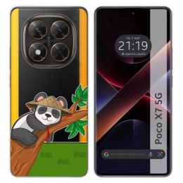 Funda Silicona Transparente para Xiaomi Poco X7 5G diseño Panda Dibujos