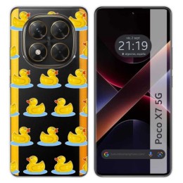Funda Silicona Transparente para Xiaomi Poco X7 5G diseño Pato Dibujos