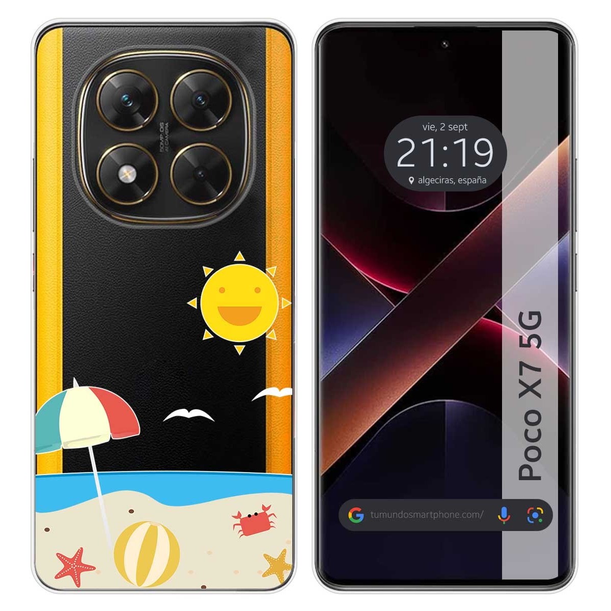 Funda Silicona Transparente para Xiaomi Poco X7 5G diseño Playa Dibujos