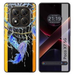 Funda Silicona Transparente para Xiaomi Poco X7 5G diseño Plumas Dibujos