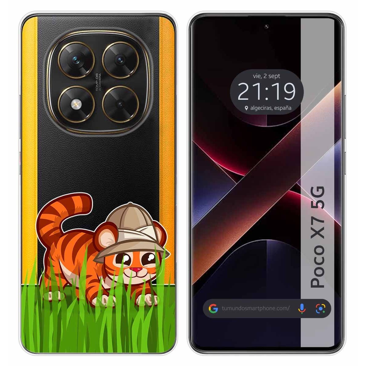 Funda Silicona Transparente para Xiaomi Poco X7 5G diseño Tigre Dibujos