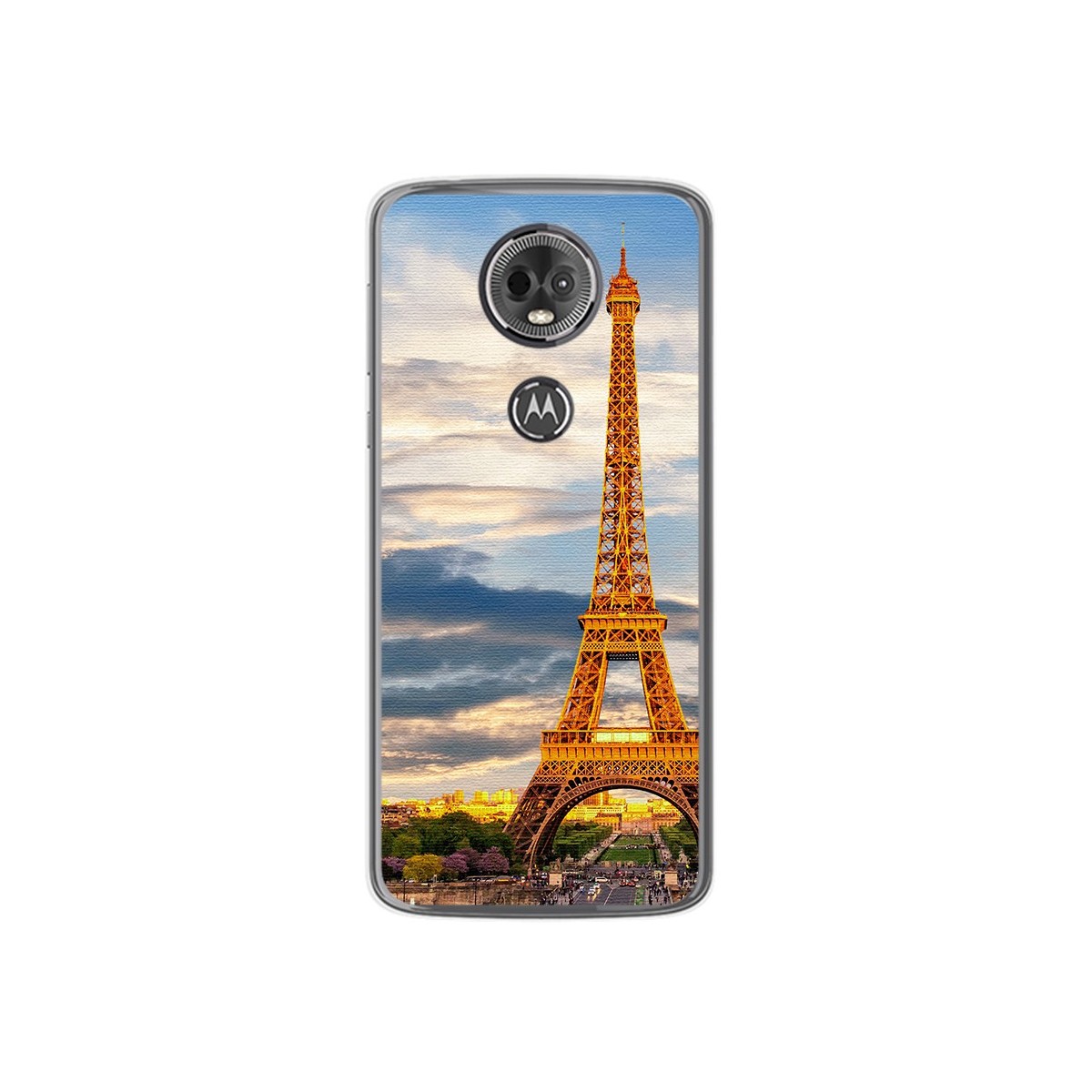 Funda Gel Tpu para Motorola Moto E5 Plus Diseño Paris Dibujos