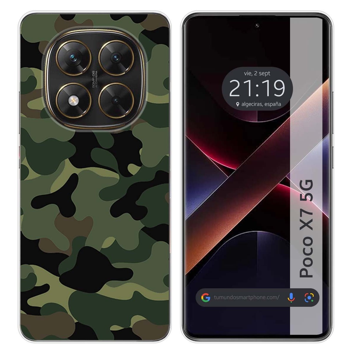 Funda Silicona para Xiaomi Poco X7 5G diseño Camuflaje Dibujos