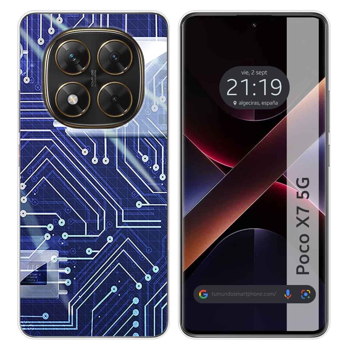 Funda Silicona para Xiaomi Poco X7 5G diseño Circuito Dibujos