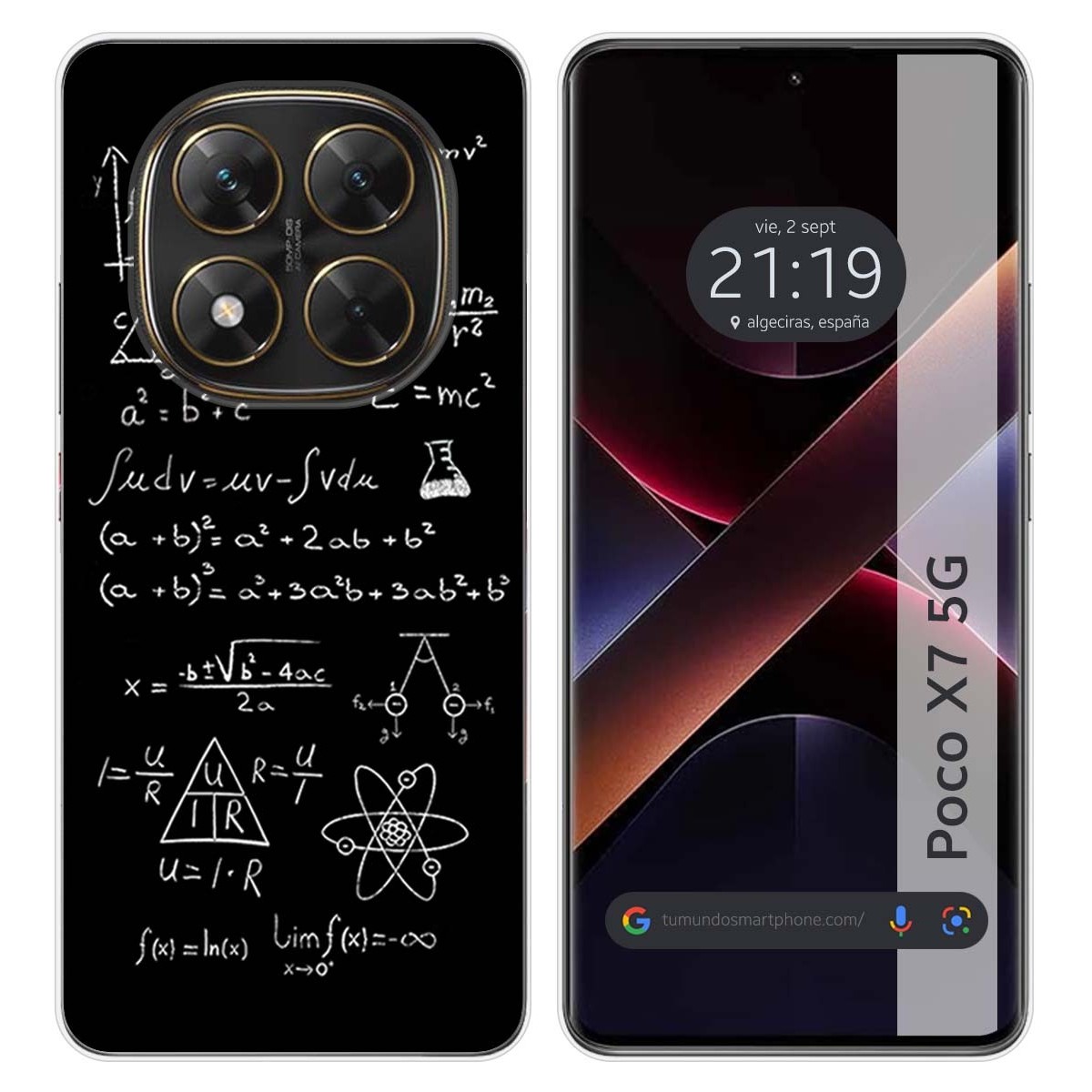 Funda Silicona para Xiaomi Poco X7 5G diseño Formulas Dibujos