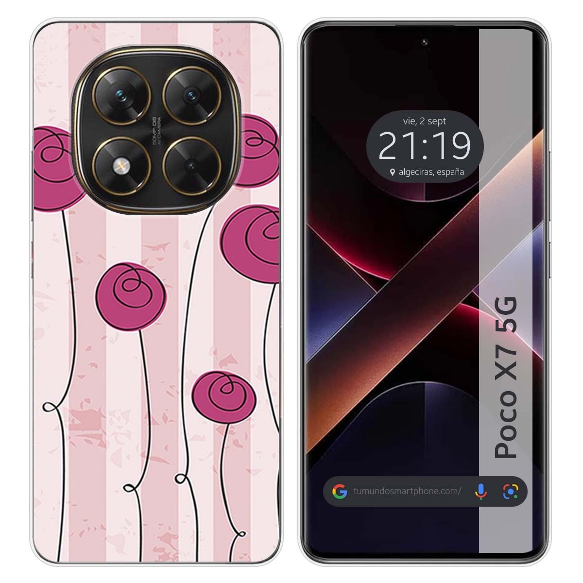 Funda Silicona para Xiaomi Poco X7 5G diseño Flores Vintage Dibujos