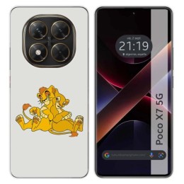 Funda Silicona para Xiaomi Poco X7 5G diseño Leones Dibujos