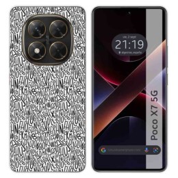 Funda Silicona para Xiaomi Poco X7 5G diseño Letras Dibujos