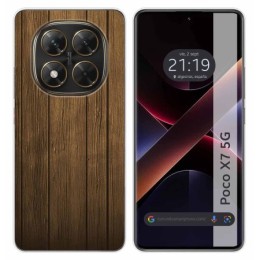 Funda Silicona para Xiaomi Poco X7 5G diseño Madera Dibujos
