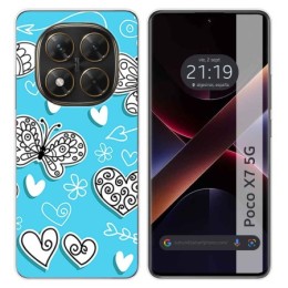 Funda Silicona para Xiaomi Poco X7 5G diseño Mariposas Dibujos