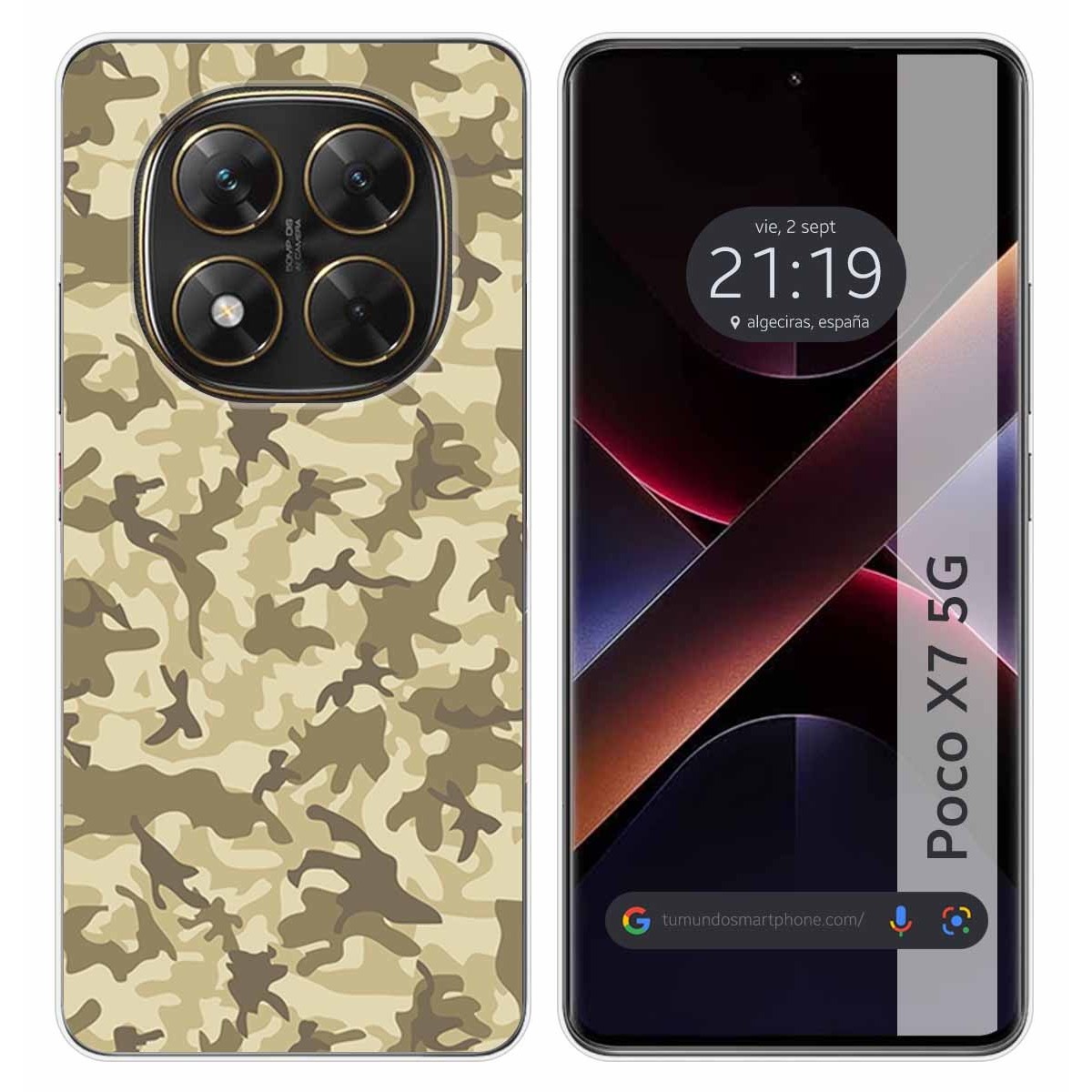Funda Silicona para Xiaomi Poco X7 5G diseño Sand Camuflaje Dibujos