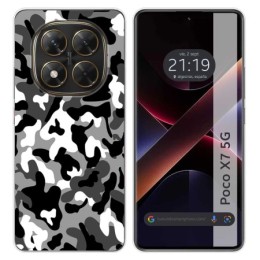 Funda Silicona para Xiaomi Poco X7 5G diseño Snow Camuflaje Dibujos