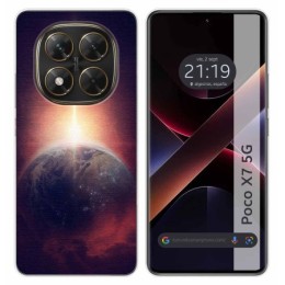 Funda Silicona para Xiaomi Poco X7 5G diseño Tierra Dibujos