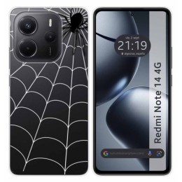 Funda Silicona Transparente para Xiaomi Redmi Note 14 4G diseño Araña Dibujos