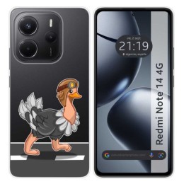 Funda Silicona Transparente para Xiaomi Redmi Note 14 4G diseño Avestruz Dibujos