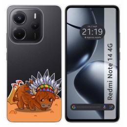 Funda Silicona Transparente para Xiaomi Redmi Note 14 4G diseño Bufalo Dibujos
