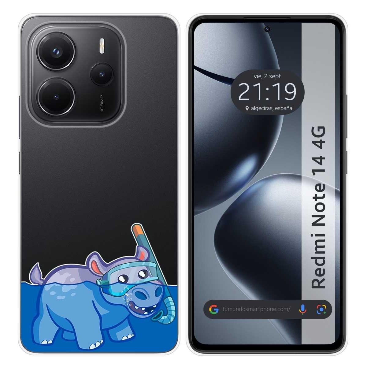 Funda Silicona Transparente para Xiaomi Redmi Note 14 4G diseño Hipo Dibujos
