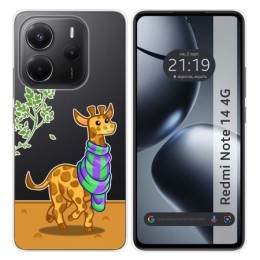 Funda Silicona Transparente para Xiaomi Redmi Note 14 4G diseño Jirafa Dibujos