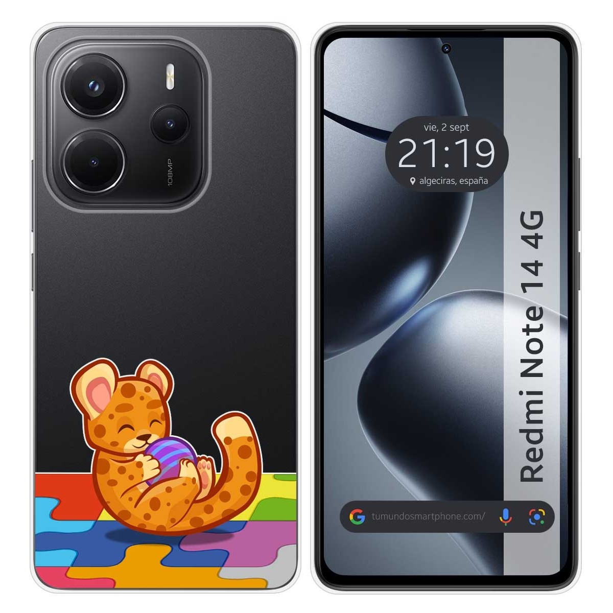 Funda Silicona Transparente para Xiaomi Redmi Note 14 4G diseño Leopardo Dibujos