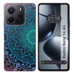 Funda Silicona Transparente para Xiaomi Redmi Note 14 4G diseño Mandala Dibujos