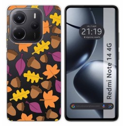 Funda Silicona Transparente para Xiaomi Redmi Note 14 4G diseño Otoño Dibujos