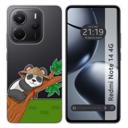 Funda Silicona Transparente para Xiaomi Redmi Note 14 4G diseño Panda Dibujos