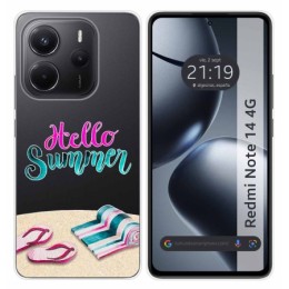 Funda Silicona Transparente para Xiaomi Redmi Note 14 4G diseño Summer Dibujos