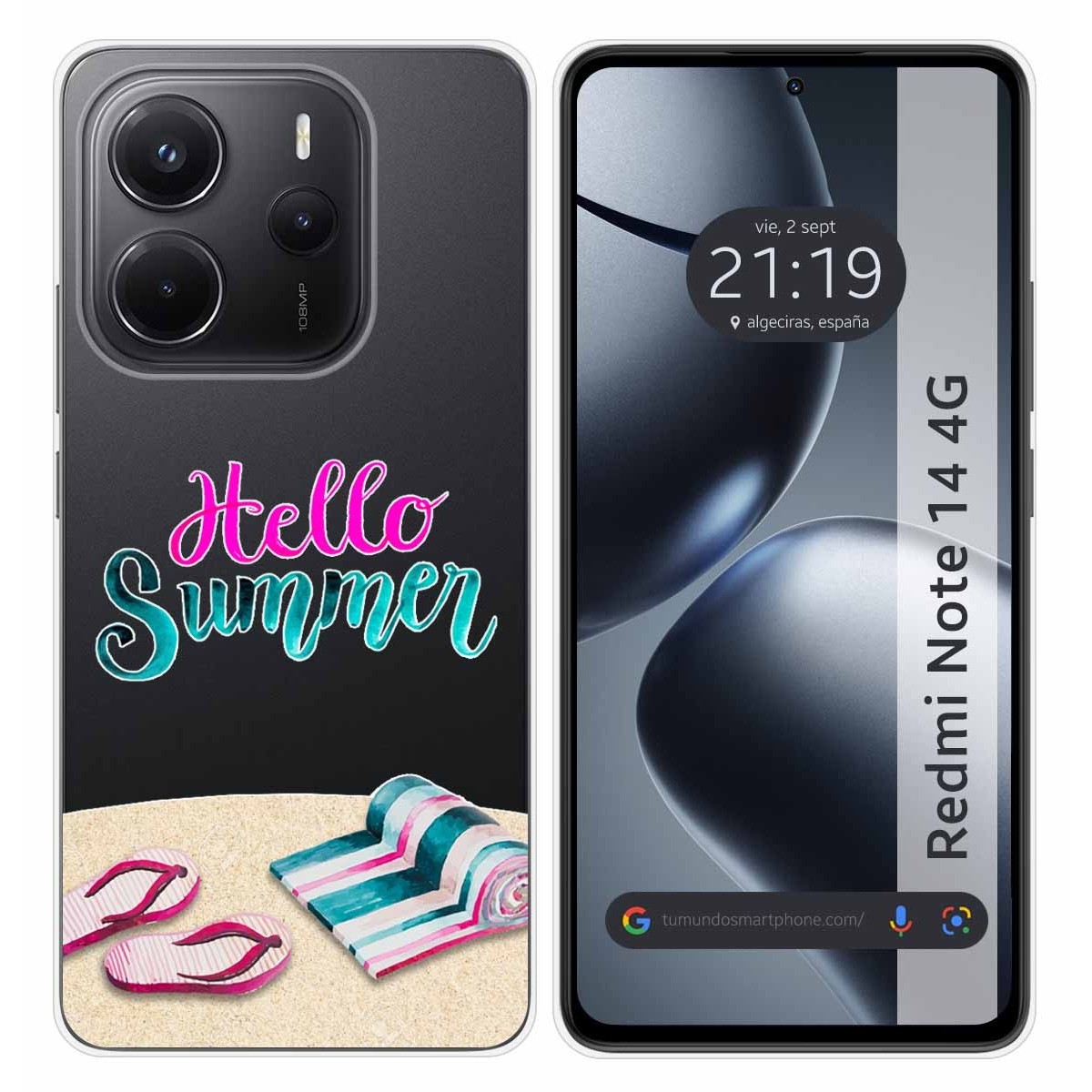 Funda Silicona Transparente para Xiaomi Redmi Note 14 4G diseño Summer Dibujos