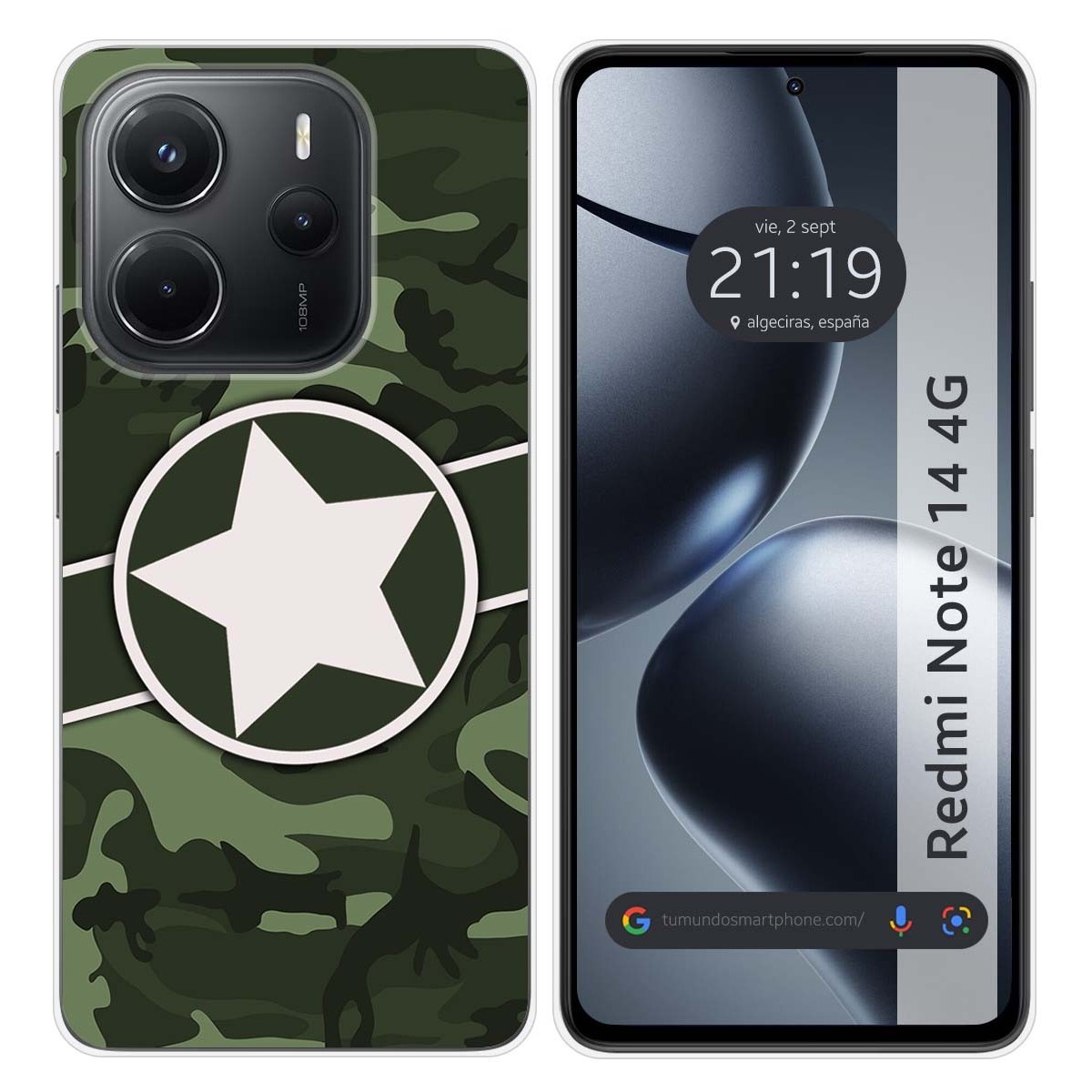 Funda Silicona para Xiaomi Redmi Note 14 4G diseño Camuflaje 01 Dibujos