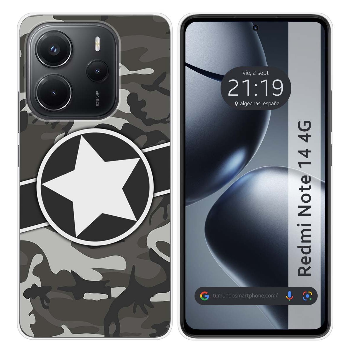 Funda Silicona para Xiaomi Redmi Note 14 4G diseño Camuflaje 02 Dibujos