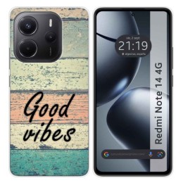 Funda Silicona para Xiaomi Redmi Note 14 4G diseño Madera 01 Dibujos