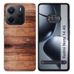 Funda Silicona para Xiaomi Redmi Note 14 4G diseño Madera 02 Dibujos