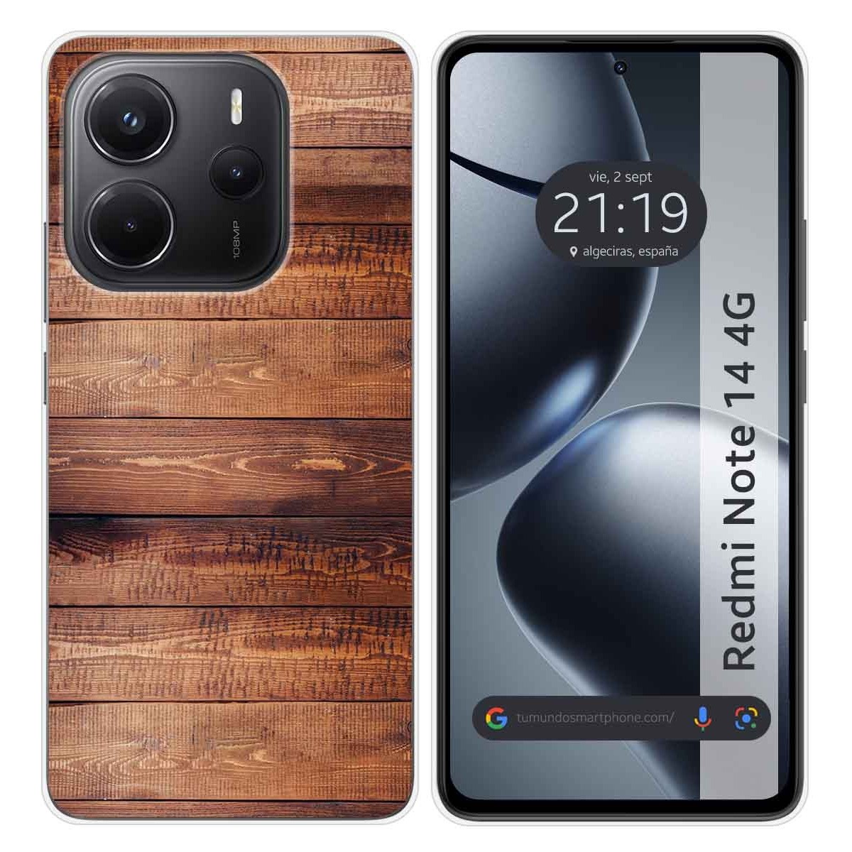 Funda Silicona para Xiaomi Redmi Note 14 4G diseño Madera 02 Dibujos