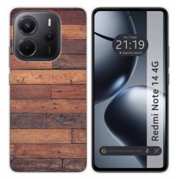 Funda Silicona para Xiaomi Redmi Note 14 4G diseño Madera 03 Dibujos