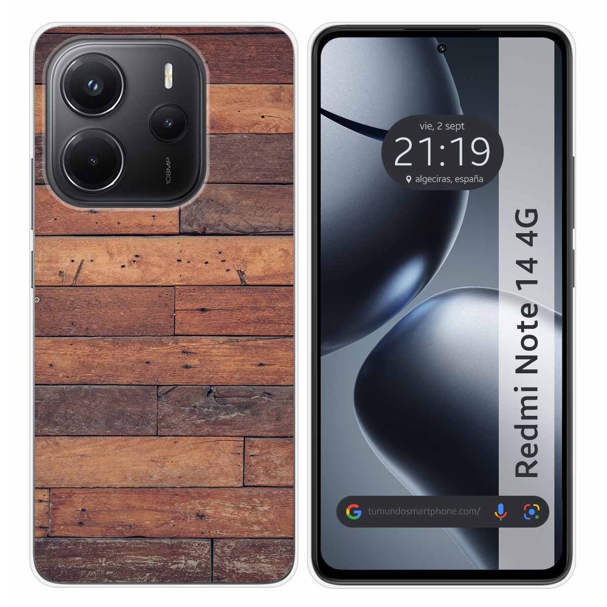 Funda Silicona para Xiaomi Redmi Note 14 4G diseño Madera 03 Dibujos